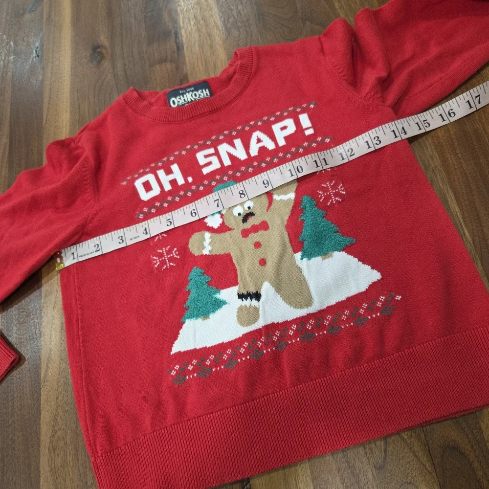 OshKosh B'gosh Kids Christmas Oh Snap Holiday Gingerbread Sweater Size 6